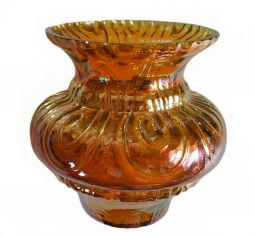Faglaviks of Sweden "Spiral" Marigold On Vaseline Vase