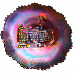 Fenton Indiana State House Blue Souvenir Commemorative Plate ~ 2nd Known