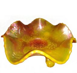 Fenton Water Lily Reverse Amberina Opal Sauce Bowl