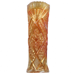 Brockwitz Germany Curved Star (Zurich) Marigold Cylinder Vase