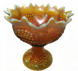 Northwood Grape & Cable Aqua Opal Standard Size Punch Bowl  Set - The Top Rarity of All Time!
