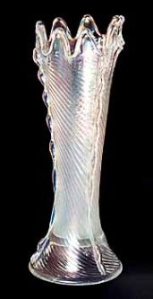Northwood Spiral Rib aka Spiral, Spines & Ribs White Vase Whimsey