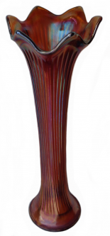 Fenton Fine Rib Red Slag Vase