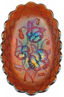 Imperial Pansy Amber Pickle Dish