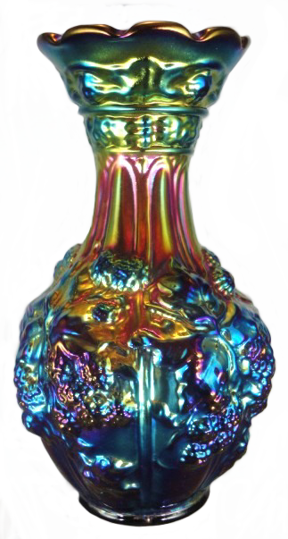 Imperial Loganberry Purple Vase Carnival Glass Showcase 8597