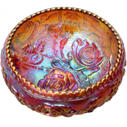 Imperial Open Rose Amber Rosebowl