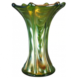 Imperial Thin Rib & Drape Green Vase