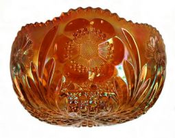 U.S. Glass Cosmos & Cane Marigold Bowl Variant