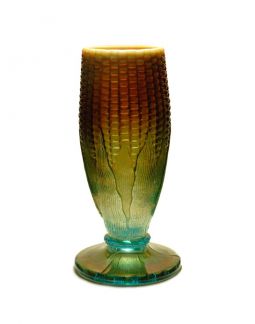Northwood "Corn Vase" Aqua Opal Vase