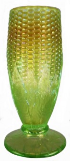 Northwood "Corn Vase" Ice Green Vase
