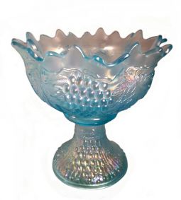 Northwood Grape & Cable Ice Blue Standard Size Punch Bowl Set