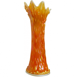 Northwood Tree Trunk Marigold on Milk Glass Mid-size Vase