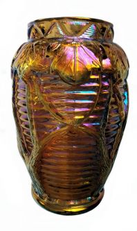 Czechoslovakia Tropicana Amber-Lavender & Marigold Vases