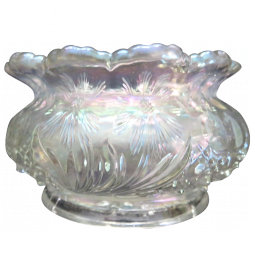 U.S. Glass Cosmos & Cane White Spittoon