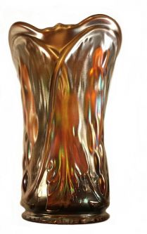 U.S. Glass Palm Beach Marigold Goofus Glass Whimsey Vase