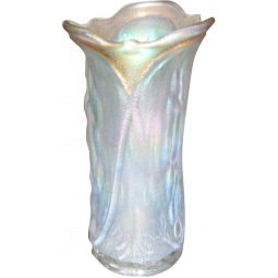 U.S. Glass Palm Beach White Whimsey Vase