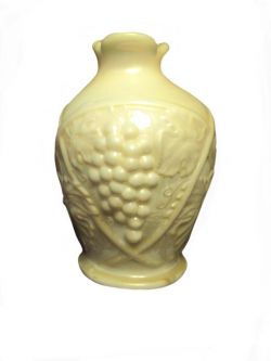 U.S. Glass Palm Beach Pearlized Milk Glass Whimsey Bulbous Pinched-Top Vase