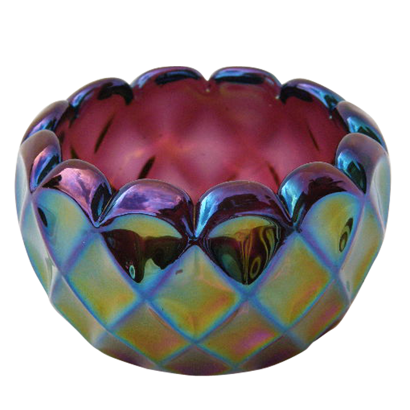 Eda Sweden Svea Purple Cupped In Rosebowl: Carnival Glass Showcase