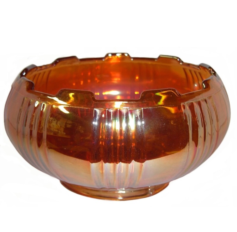 Imperial Flutes & Tabs Marigold Rose Bowl: Carnival Glass Showcase