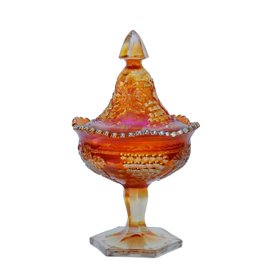 Northwood Grape & Cable Marigold Sweetmeat: Carnival Glass Showcase